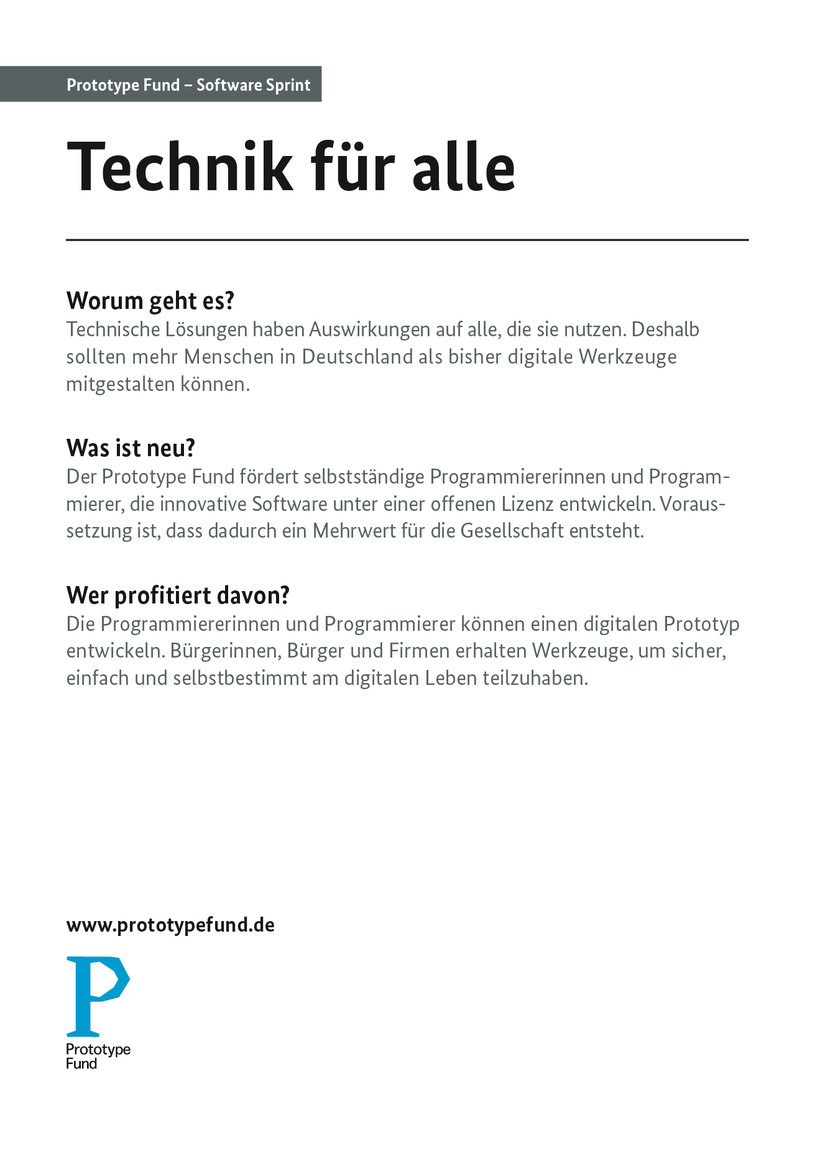 Projektansicht Prototyp Fund